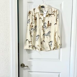 Stylish EQ The Lily Shirt Wild Horse Button up Ivory Shirt